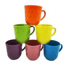 Heißer Verkauf glasierte Tassen Diamant Getreide Tasse Bunte Keramikbecher farbenfrohe Tassen mit Rhombus Getreide